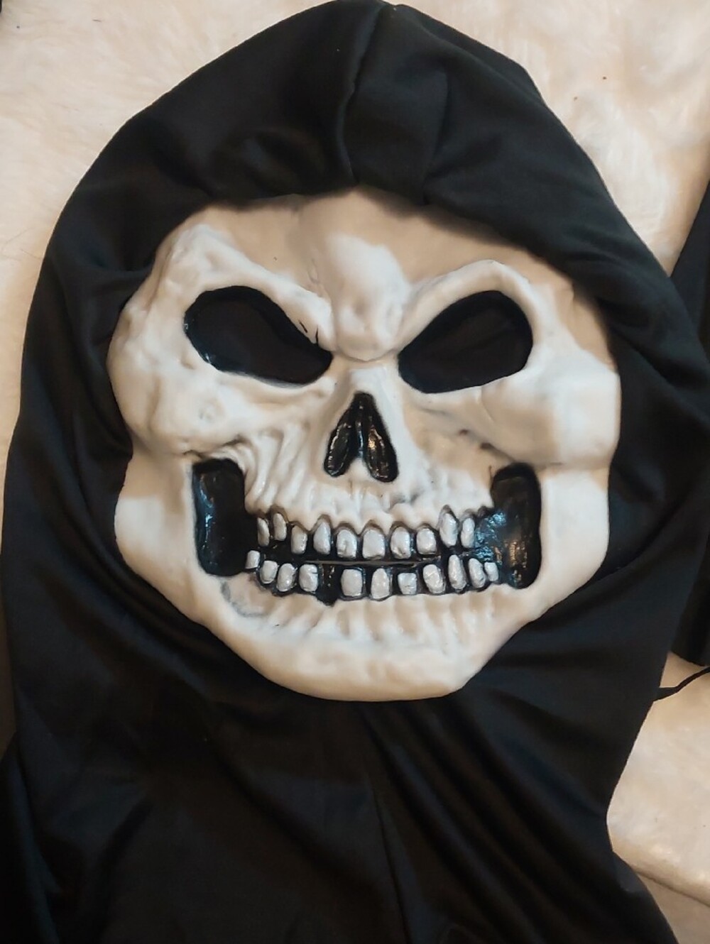 Kids Black Skeleton Costume with Hooded Skull Mask - Picture 7 of 13